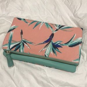 Reversible (wear 2 ways) tropical print clutch